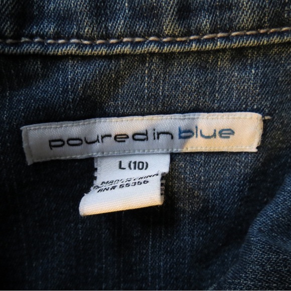 Poured in Blue Sequined Denim Jacket - Picture 3 of 4